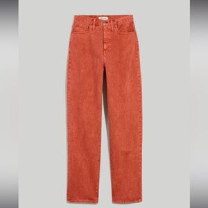Madewell Women's Baggy Straight Red Size 33 Jeans